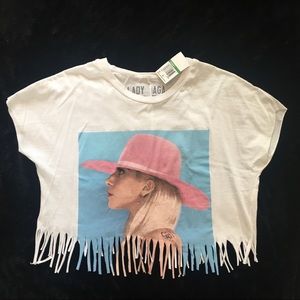 Lady Gaga Crop Tee Size Large